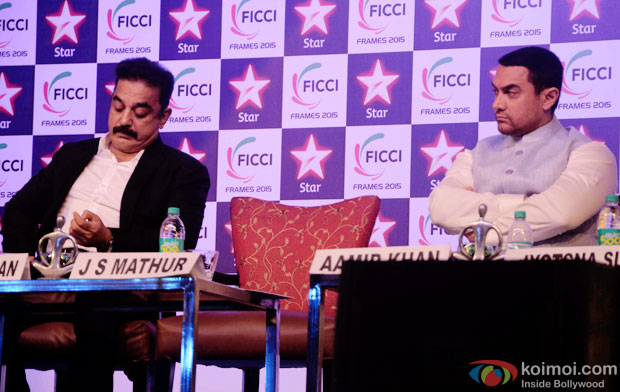 Kamal Haasan and Aamir Khan  At FICCI Frames 2015