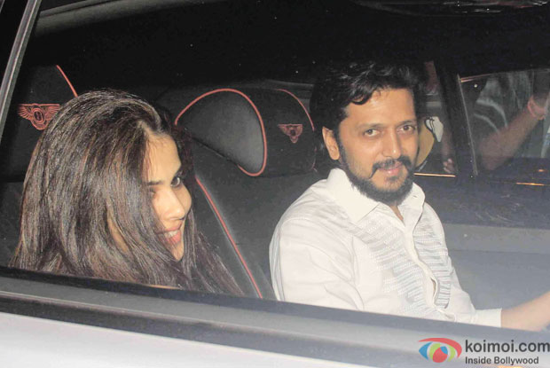 Genelia Dsouza and Riteish Deshmukh Snapped At Saif Ali Khan's House