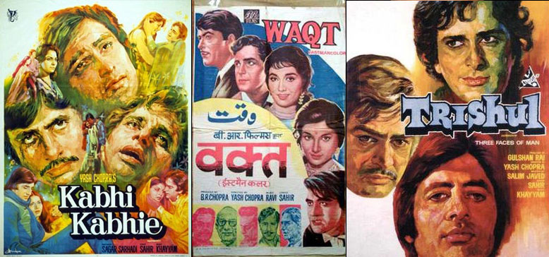Kabhi Kabhie, Waqt and Trishul Movie Posters
