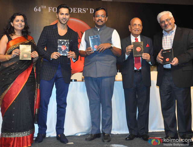 Varun Dhawan during launch of film on Anti-Tobacco at 64th Founder's Day