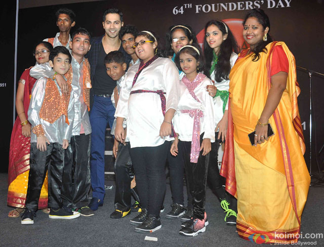 Varun Dhawan during launch of film on Anti-Tobacco at 64th Founder's Day
