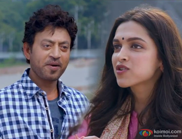 Irrfan Khan and Deepika Padukone in a still from movie 'Piku'