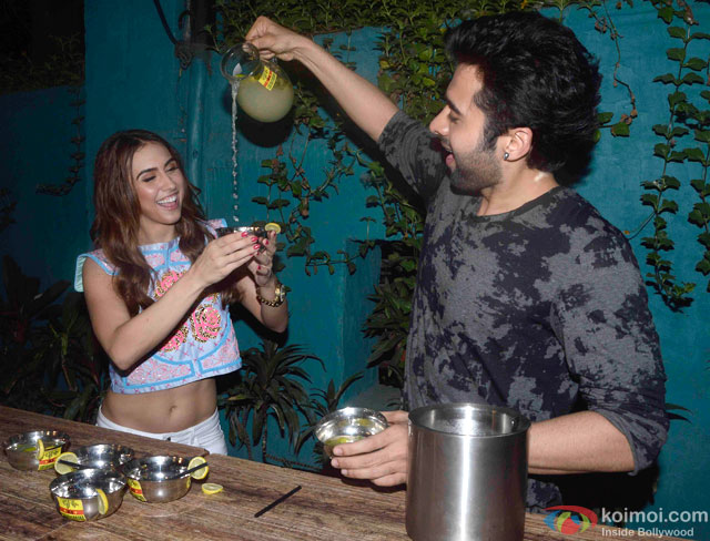 Lauren Gottlieb and Jackky Bhagnani during the promotion of movie 'Welcome To Karachi'