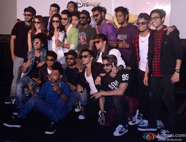 Siddharth Roy Kapur, Shraddha Kapoor, Varun Dhawan, Remo D'Souza and Prabhu Dheva during the trailer launch of movie 'ABCD – Any Body Can Dance 2'