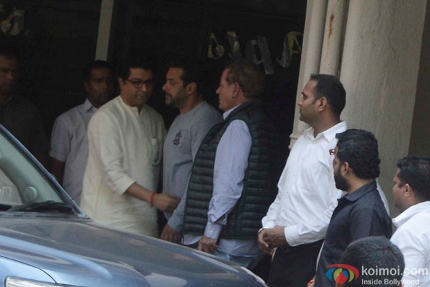 Raj Thackeray Visit Salman Khan At Galaxy Apartments