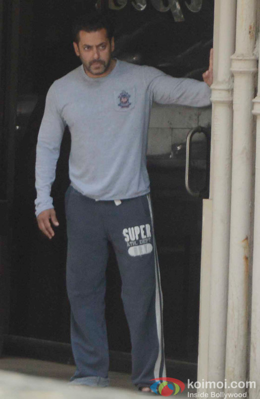 Salman Khan at his residence Galaxy Apartment
