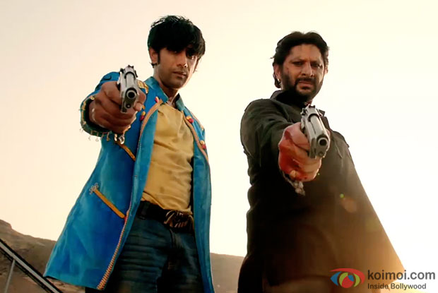 Amit Sadh and Arshad Warsi in a still from movie 'Guddu Rangeela'