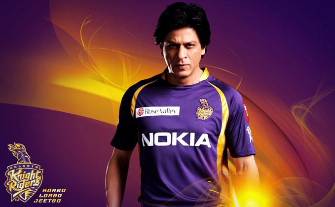 srk in kkr jersey