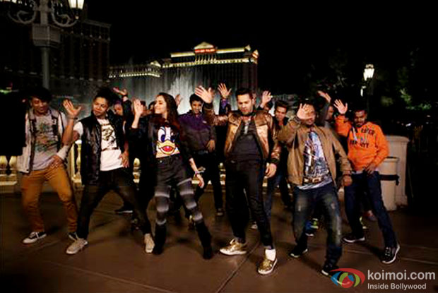 Shraddha Kapoor and Varun Dhawan in a still from movie 'ABCD 2'