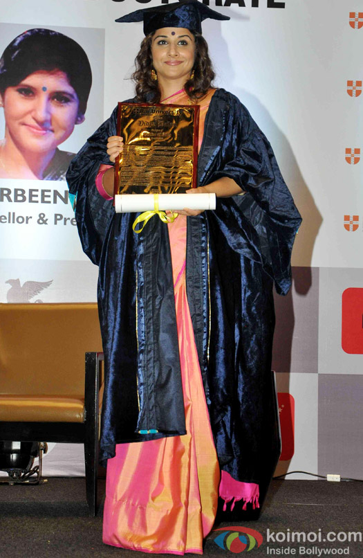 Vidya Balan Conferred  With A Doctor Of Arts Honoris Causa