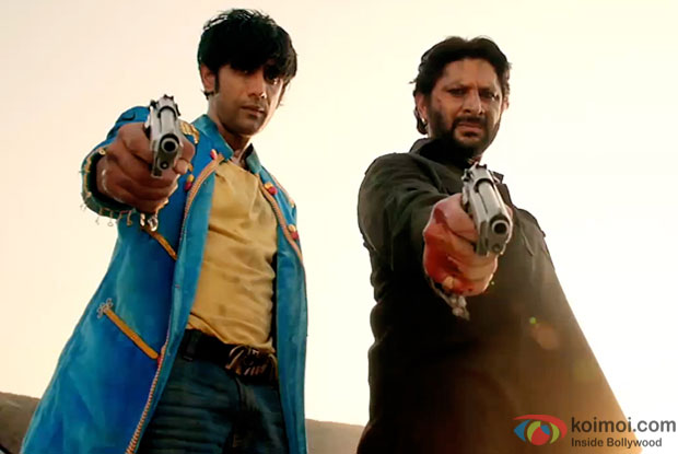 Amit Sadh and Arshad Warsi in a still from movie 'Guddu Rangeela'