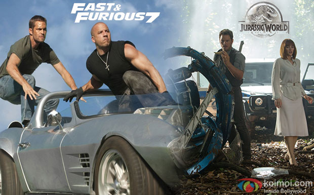 A still from movie 'Fast & Furious 7 and 'Jurassic World' A still from movie 'Fast & Furious 7 and 'Jurassic World'