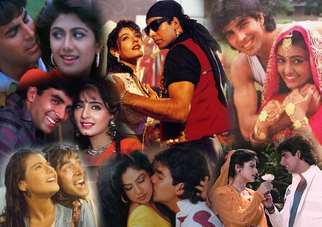 Akshay Kumar in a still from movie Saugandh (1991), Khiladi (1992), Mohra (1994), Yeh Dillagi (1994), Main Khiladi Tu Anari (1994), Jai Kishen (1994) and Amaanat (1994)