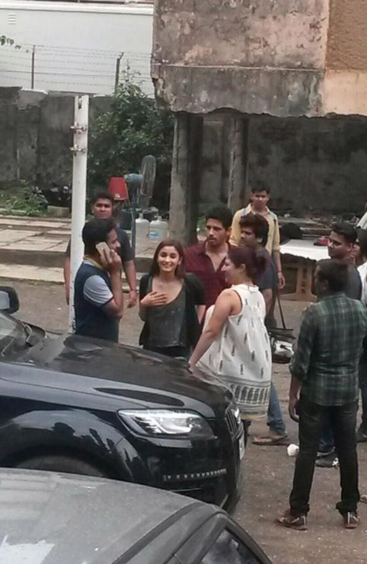 Alia Bhatt and Siddharth Malhotra spotted on the sets of upcoming movie Kapoor & Sons.
