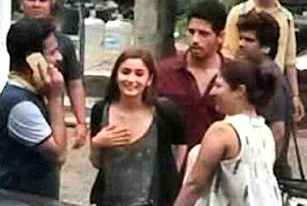 Alia Bhatt and Siddharth Malhotra spotted on the sets of upcoming movie Kapoor & Sons.