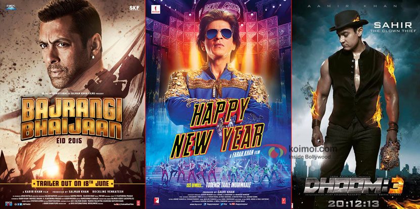 Bajrangi Bhaijaan, Happy New Year and Dhoom 3 movie poster Bajrangi Bhaijaan, Happy New Year and Dhoom 3 movie poster