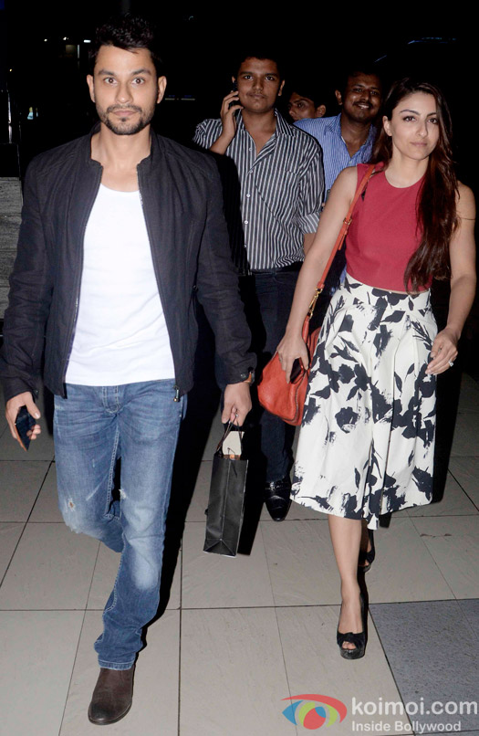 Kunal Khemu and Soha Ali Khan Snapped At Domestic Airport