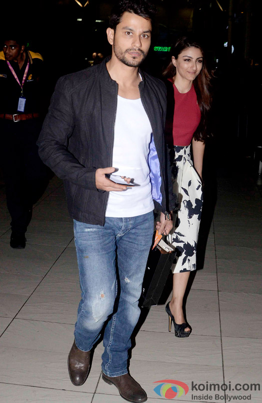 Kunal Khemu and Soha Ali Khan Snapped At Domestic Airport