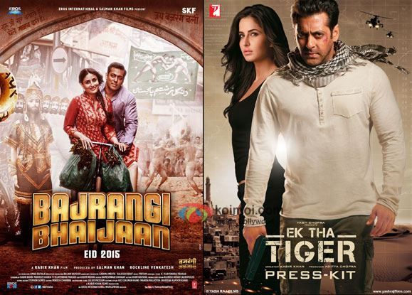 Bajrangi Bhaijaan and Ek Tha Tiger movie posters