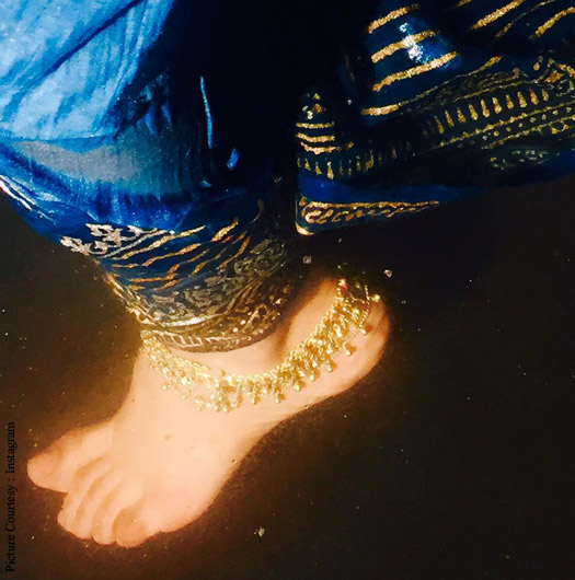 Priyanka Chopra's feet decked in a gold payal from Bajirao Mastani