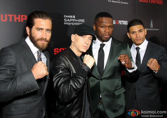 Jake Gyllenhaal during the premiere of movie 'Southpaw'