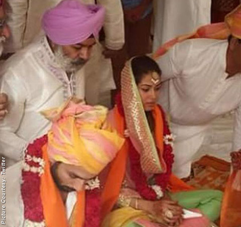 Shahid Kapoor-Mira Rajput during the wedding