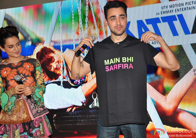 Kangana Ranaut and Imran Khan during the promotion of movie 'Katti Batti' at MMK College