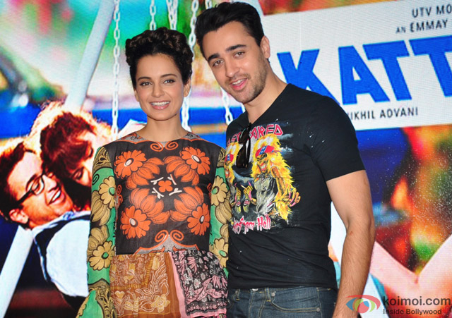 Kangana Ranaut and Imran Khan during the promotion of movie 'Katti Batti' at MMK College