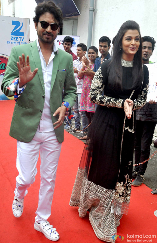 Irrfan Khan and Aishwarya Rai Bachchan during the promotion of movie 'Jazbaa' on the sets of 'Dance India Dance'