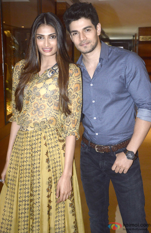 Athiya Shetty and Sooraj Pancholi during the promotion of movie 'Hero'