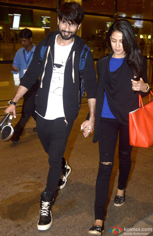 Shahid Kapoor Spotted With Wife Mira Rajput At International Airport Mumbai