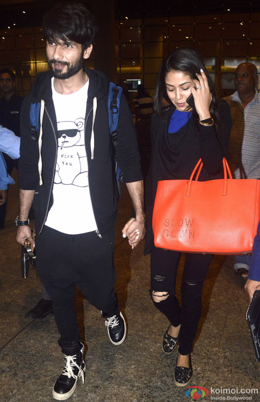 Shahid Kapoor Spotted With Wife Mira Rajput At International Airport Mumbai