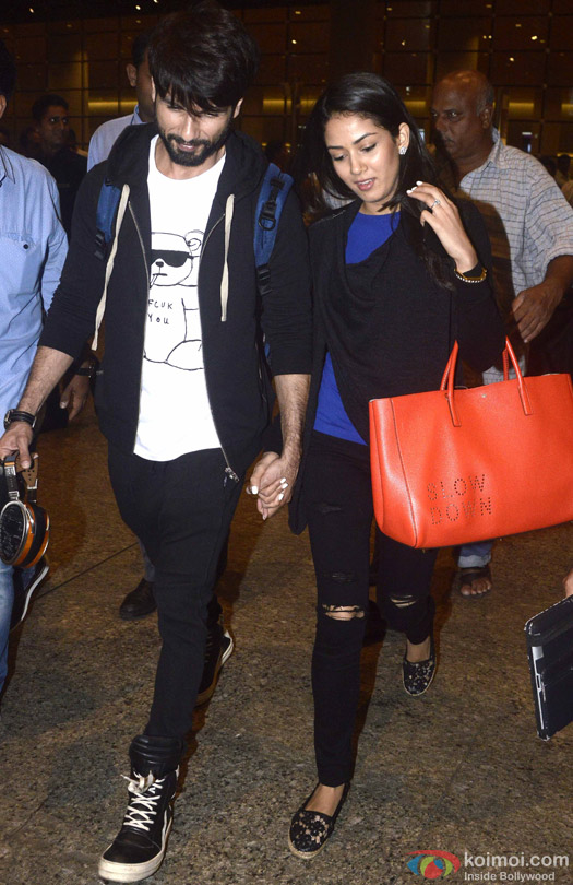 Shahid Kapoor Spotted With Wife Mira Rajput At International Airport Mumbai