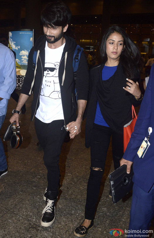 Shahid Kapoor Spotted With Wife Mira Rajput At International Airport Mumbai