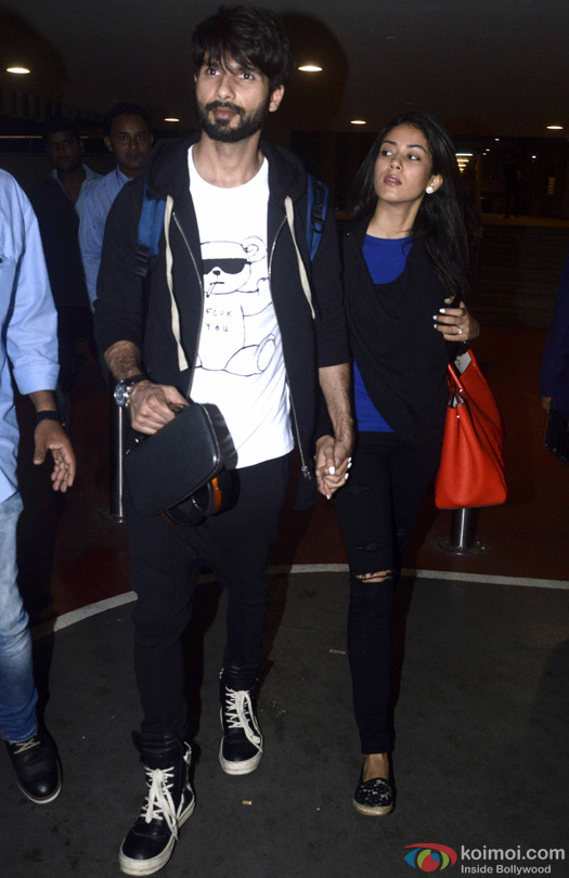 Shahid Kapoor Spotted With Wife Mira Rajput At International Airport Mumbai