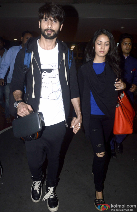 Shahid Kapoor Spotted With Wife Mira Rajput At International Airport Mumbai