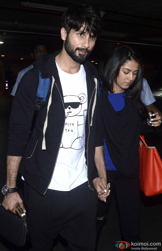 Shahid Kapoor Spotted With Wife Mira Rajput At International Airport Mumbai
