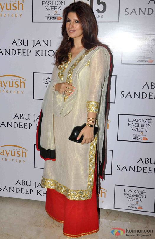 Twinkle Khanna At Abu Jani Sandeep Khosla's Lakme Fashion Week Winter/ Festive 2015 Event