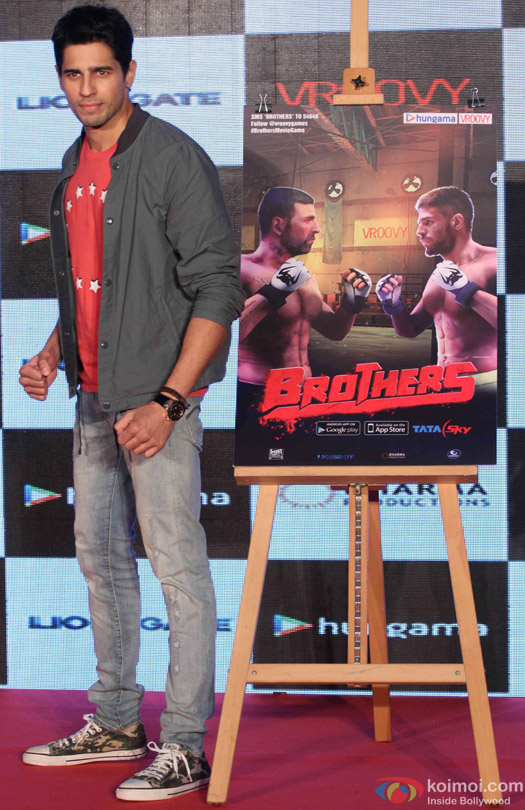 Sidharth Malhotra during the game launch 'Brothers: Clash of Fighters'