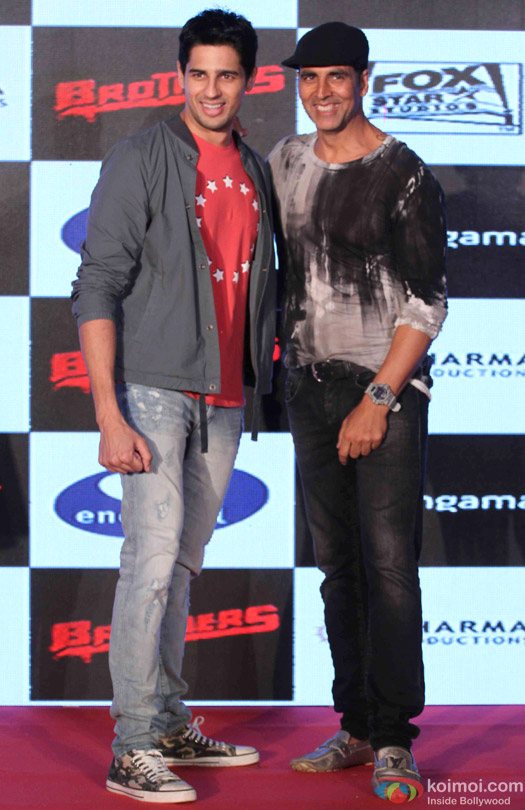 Sidharth Malhotra and Akshay Kumar during the game launch 'Brothers: Clash of Fighters'