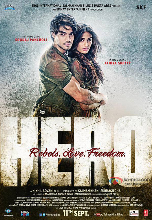 Sooraj Pancholi and Athiya Shetty starrer 'Hero' Movie Poster 1