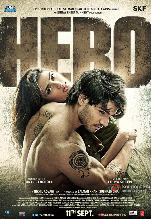 Sooraj Pancholi and Athiya Shetty starrer 'Hero' Movie Poster 2