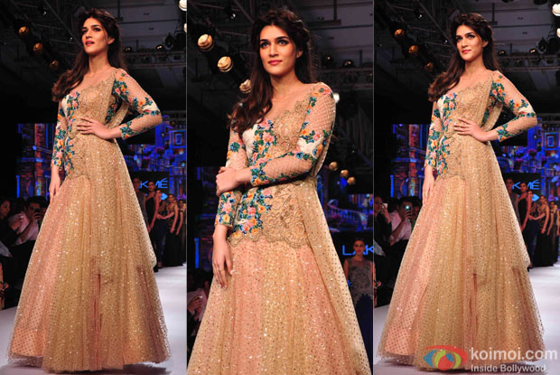 Kriti Sanon walks the ramp during the Lakme Fashion Week Winter Festive 2015