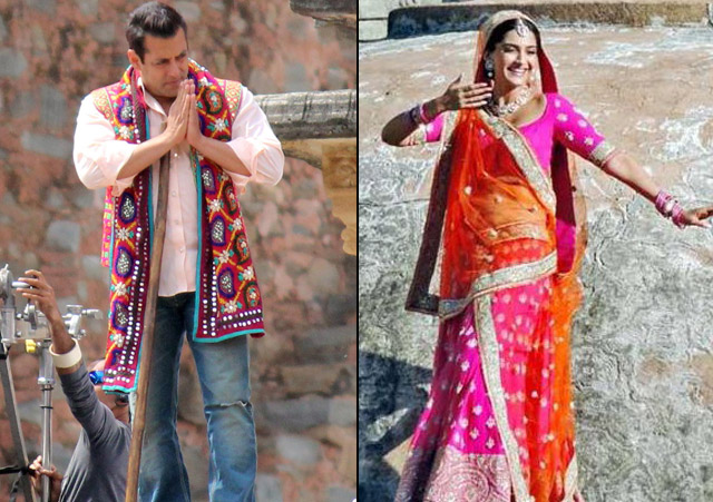 Salman Khan and Sonam Kapoor on the sets of movie 'Prem Ratan Dhan Payo'