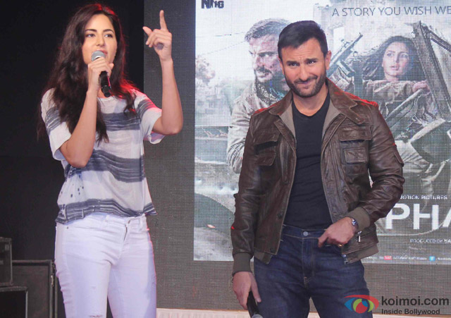 Katrina Kaif and Saif Ali Khan during the promotion of movie 'Phantom' Katrina Kaif and Saif Ali Khan during the promotion of movie 'Phantom'