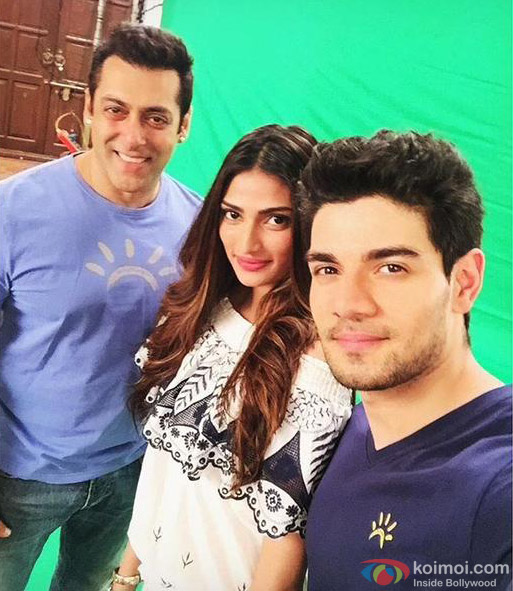 Salman Khan, Athiya Shetty and Sooraj Pancholi Salman Khan, Athiya Shetty and Sooraj Pancholi