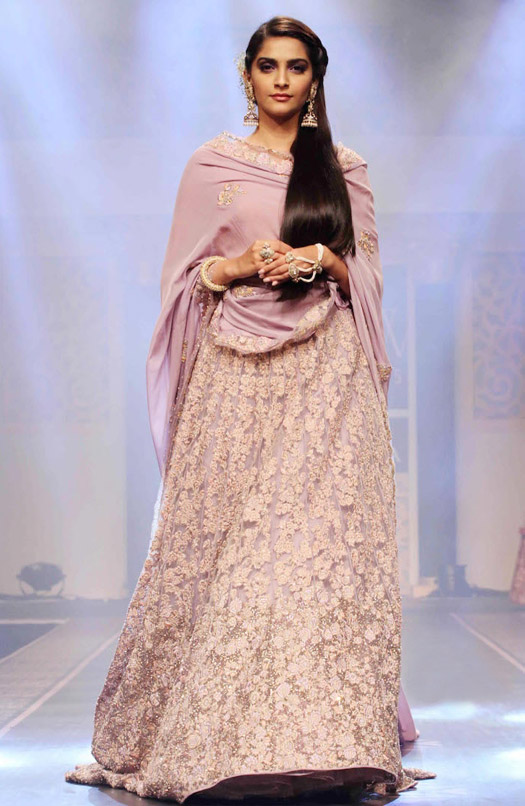 Sonam Kapoor walks the ramp during the BMW Indian Bridal Fashion Week 2015
