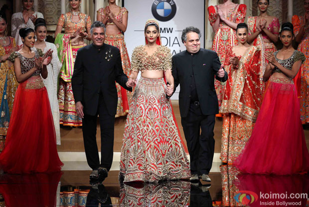 Sonam Kapoor walks the ramp during the BMW Indian Bridal Fashion Week 2015 Sonam Kapoor walks the ramp during the BMW Indian Bridal Fashion Week 2015