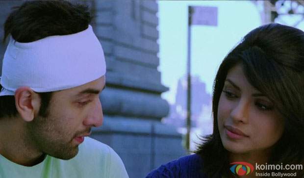 Ranbir Kapoor and Priyanka Chopra in a still from movie 'Anjana Anjani'