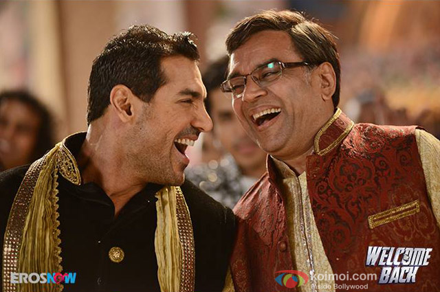John Abraham and Paresh Rawal in a still from movie 'Welcome Back'